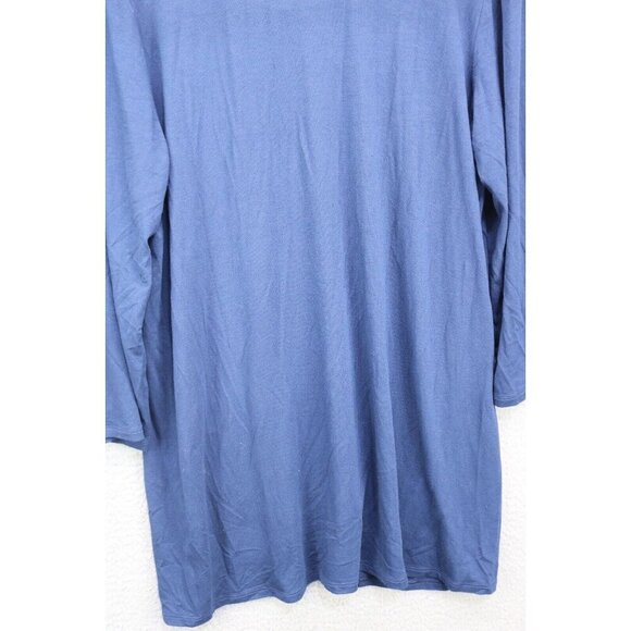 J.Jill Wearever 3/4 Sleeve Cowl Neck Top-Size Medium-Navy Blue - Picture 9 of 10
